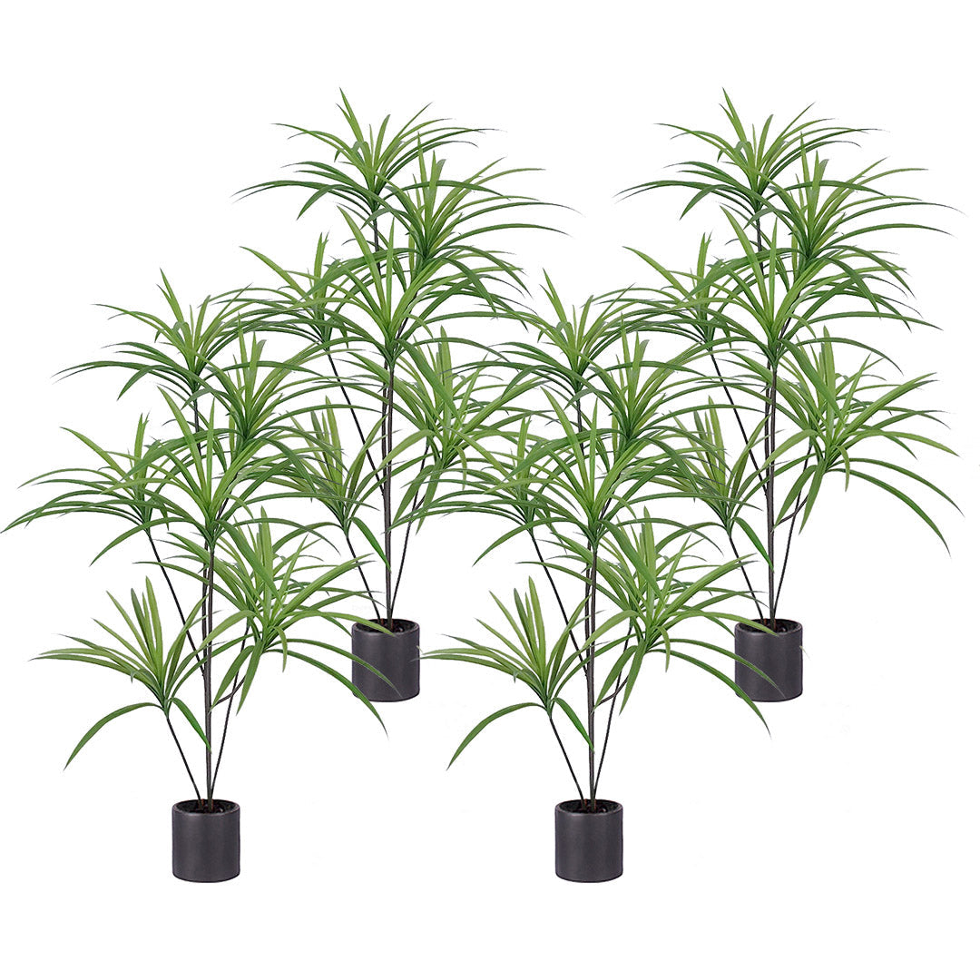 SOGA 4X 120cm Artificial Natural Green Dracaena Dragon Tree Fake Tropical Indoor Plant Home Office Decor