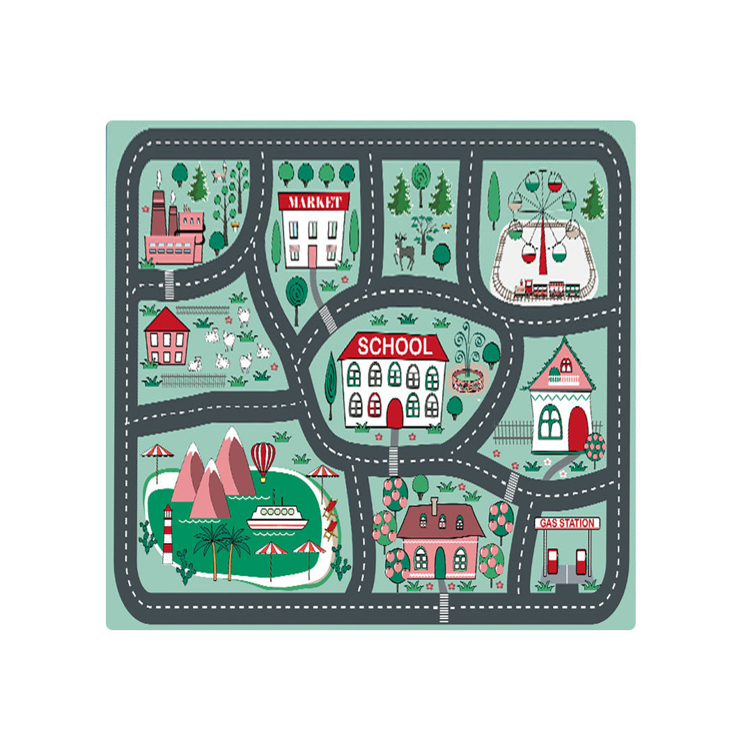 SOGA 2X 120cm Kids Rug Street Map Play Mat Educational Baby Theme Park Area Rugs