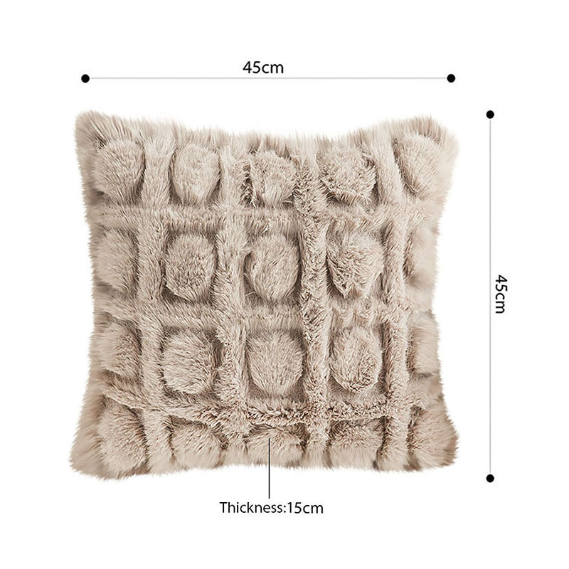 SOGA 45cm Wabi-sabi Herringbone Plush Square Throw Pillow