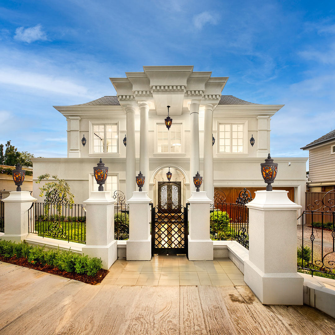 Vintage Lamp 48cm Aluminum Glass Lantern Chandelier for Home Decor