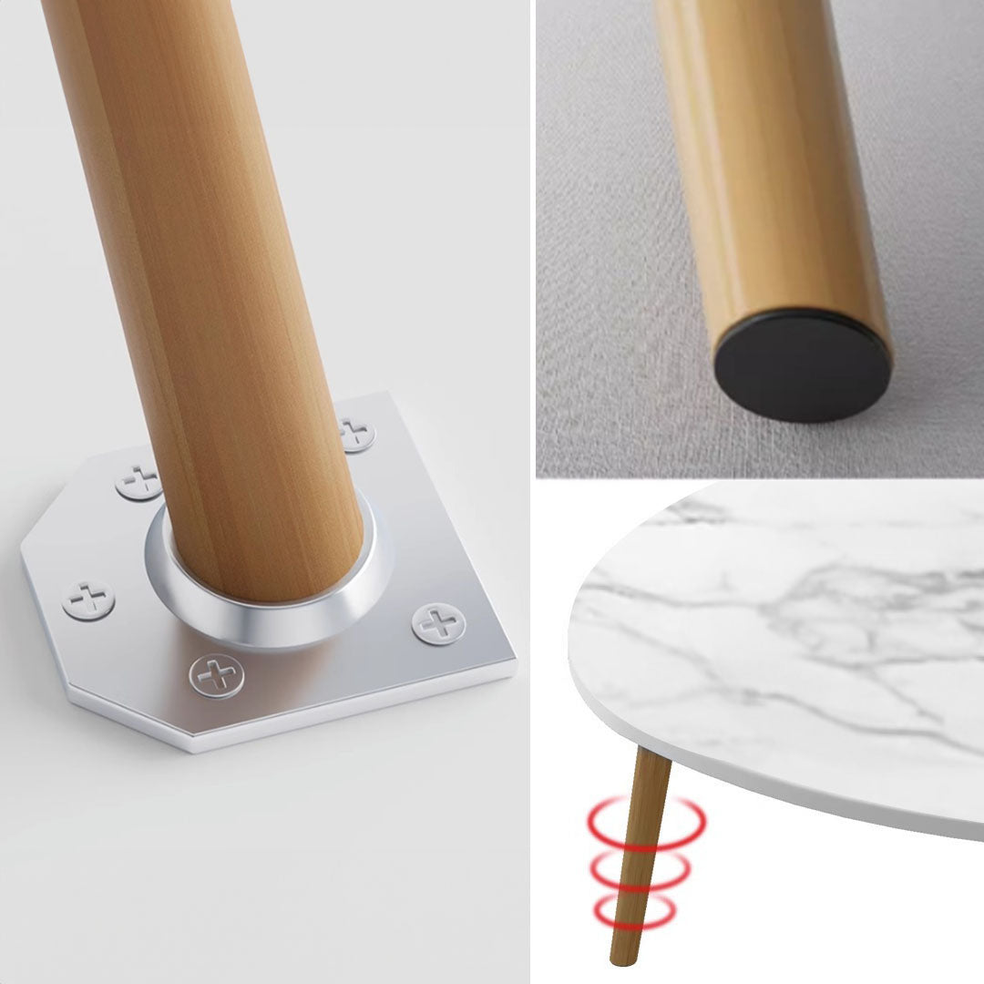 SOGA 2X 80x40cm White Stone Pattern Living Room Nordic Coffee Table Modern Style