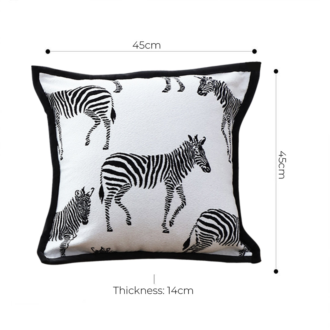 SOGA 45cm Black and White Light Luxury Zebra Cushion Decorative Square Pillow Living Room