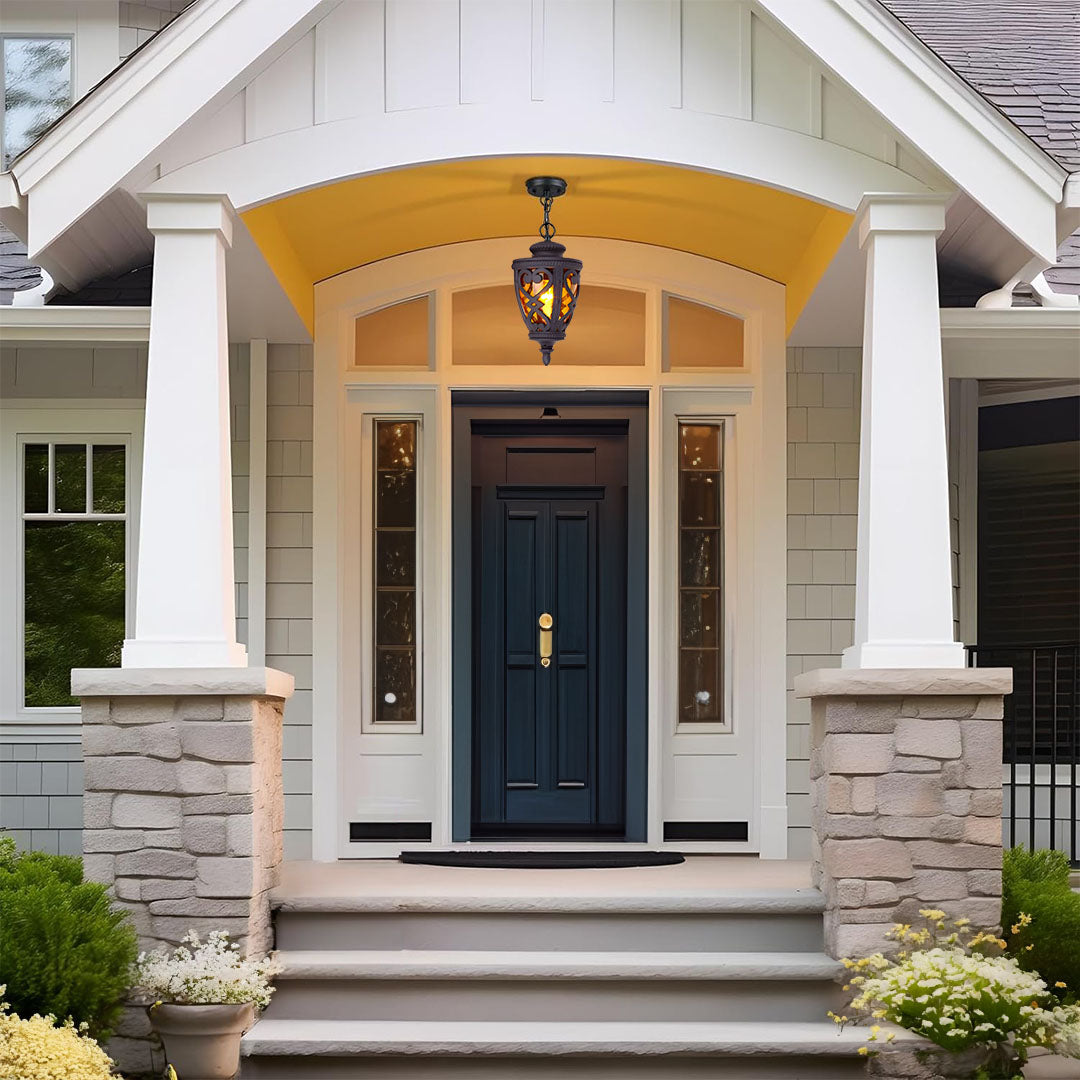 Vintage Lamp 2X 48cm Aluminum Glass Lantern Chandelier for Home Decor