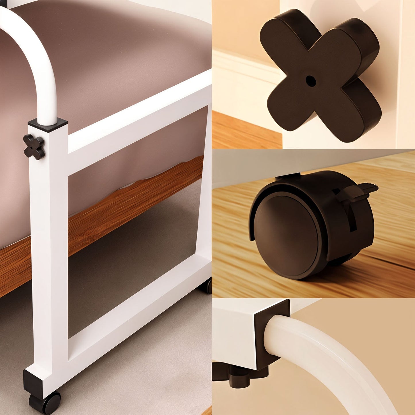 SOGA 2X 120x45cm Bed Laptop Desk/Table with Movable Wooden Cross for Versatile Home Office Use