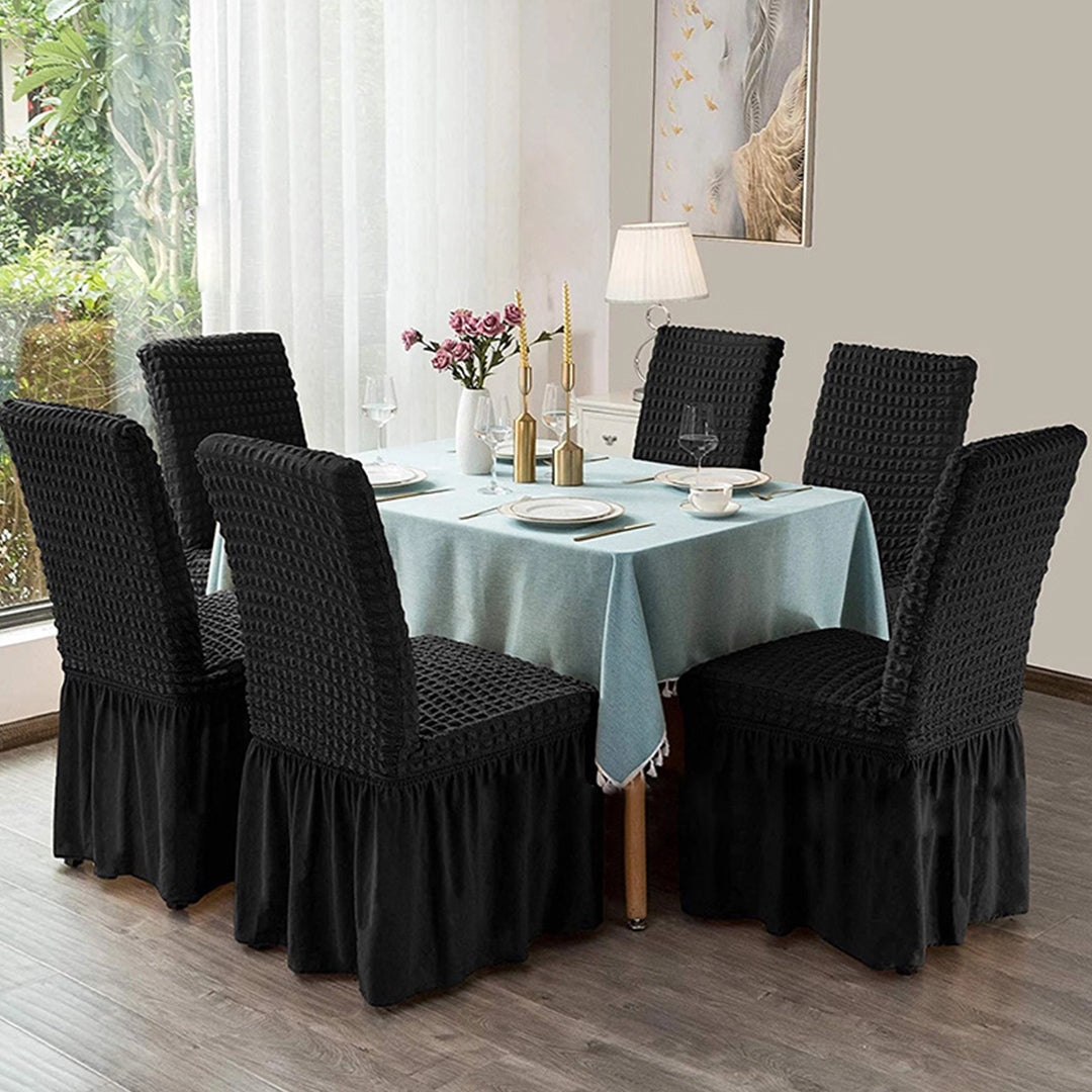 SOGA 2X Chair Cover Seat Protector with Ruffle Skirt Stretch Slipcover Wedding Party Home Decor