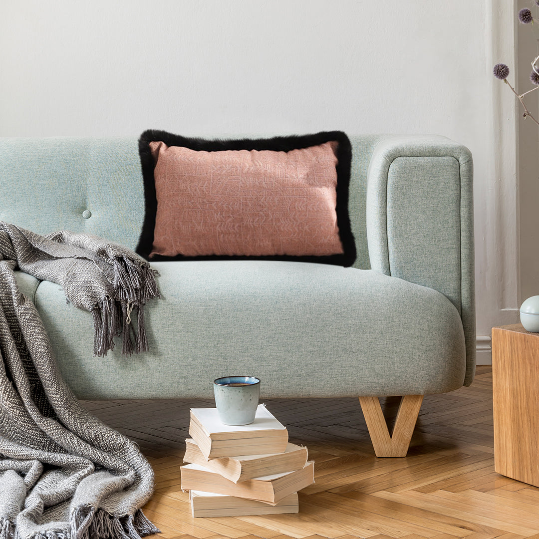 SOGA 30cm Mid century Style Raised Embroidery Texture Edged Lumbar Throw Pillow