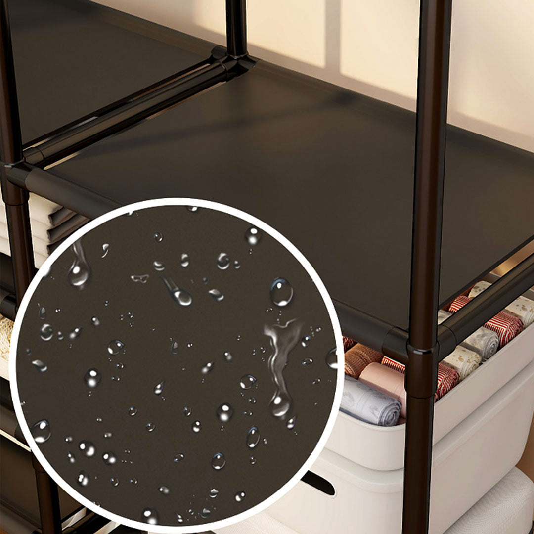 SOGA 90x35cm Hanging Clothes Rack Storage w/ 4 Layer Organizer and Side Hooks