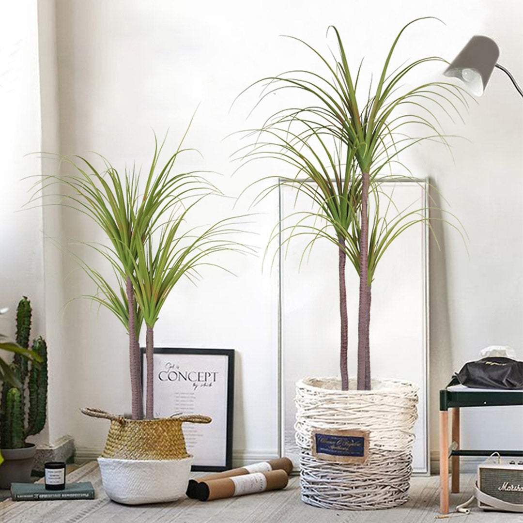 SOGA 4X Artificial Dracaena Plant Fake Potted, Simulation Tree Fake Plant Home Decor