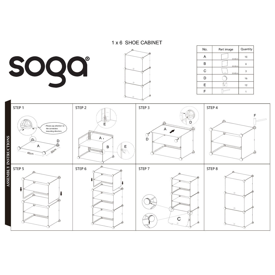 SOGA 5 Tier White Shoe Rack Organizer Sneaker Footwear Storage Stackable Stand Cabinet Portable Wardrobe with Cover
