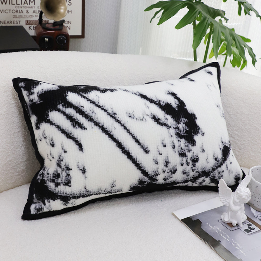 SOGA 2X 35cm Throw Pillow Black and White Leopard Thick Premium Polyester Fiber for Home Decor