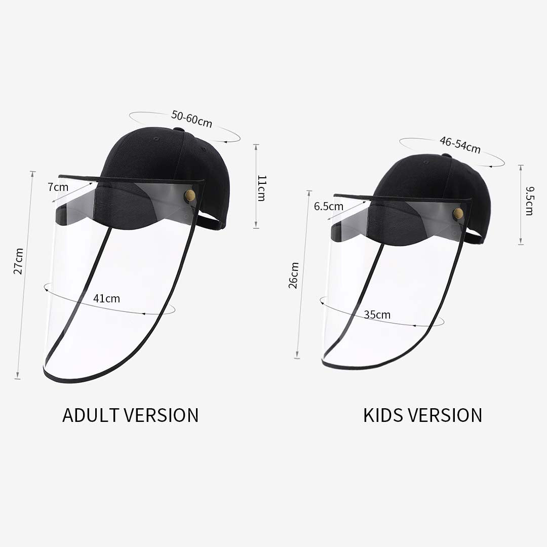 10X Outdoor Protection Hat Anti-Fog Pollution Dust Protective Cap Full Face HD Shield Cover Adult White