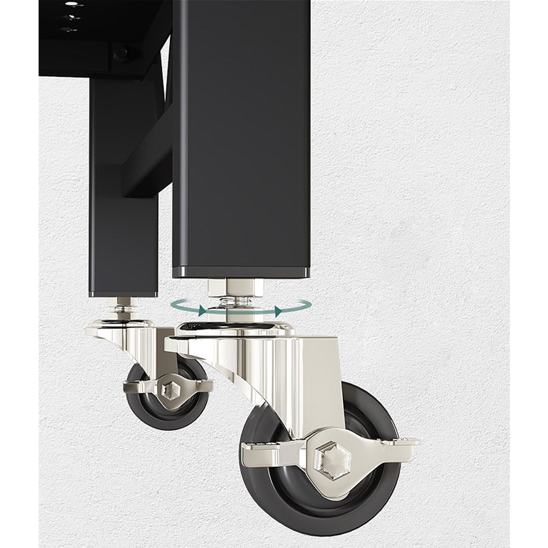 SOGA 4 Tier Steel Black Foldable Display Stand Multi-Functional Shelves Storage Organizer with Wheels