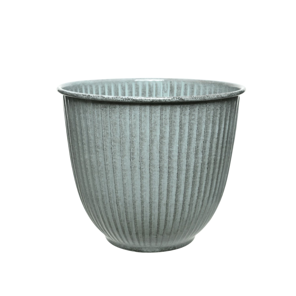 Kaemingk — Glazed Iron Outdoor Planter Grey · Medium 1