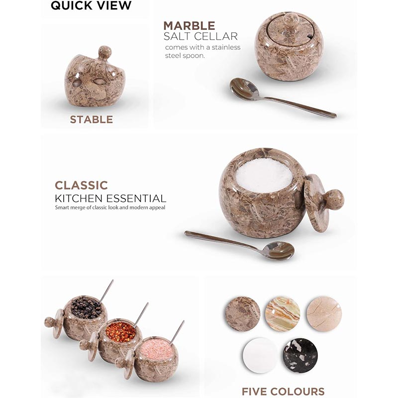 Marble Salt Pig with Lid - Small
