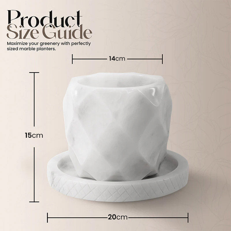 Marble Planter Pineapple Design - 15cm