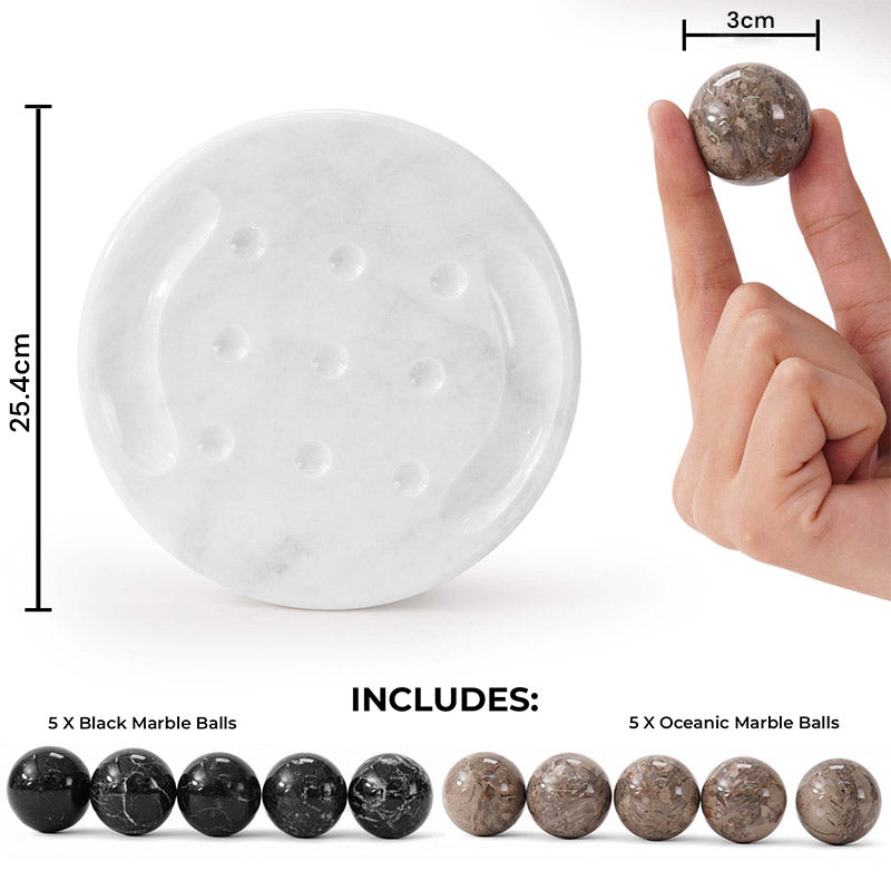 Marble 25cm Tic Tac Toe - Black & Oceanic