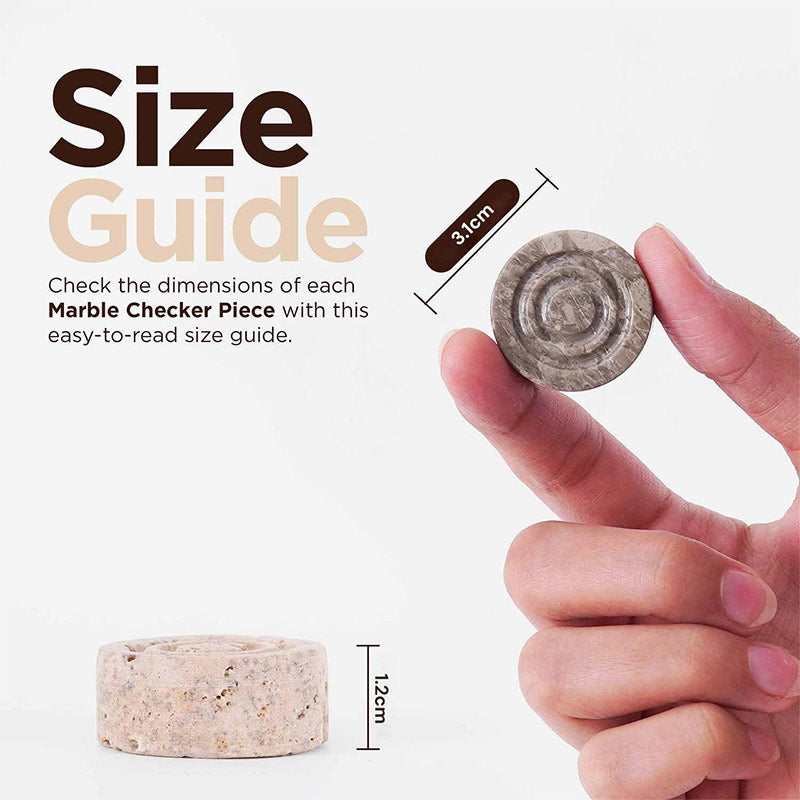 Marble Checkers Figures - Oceanic and Travertine