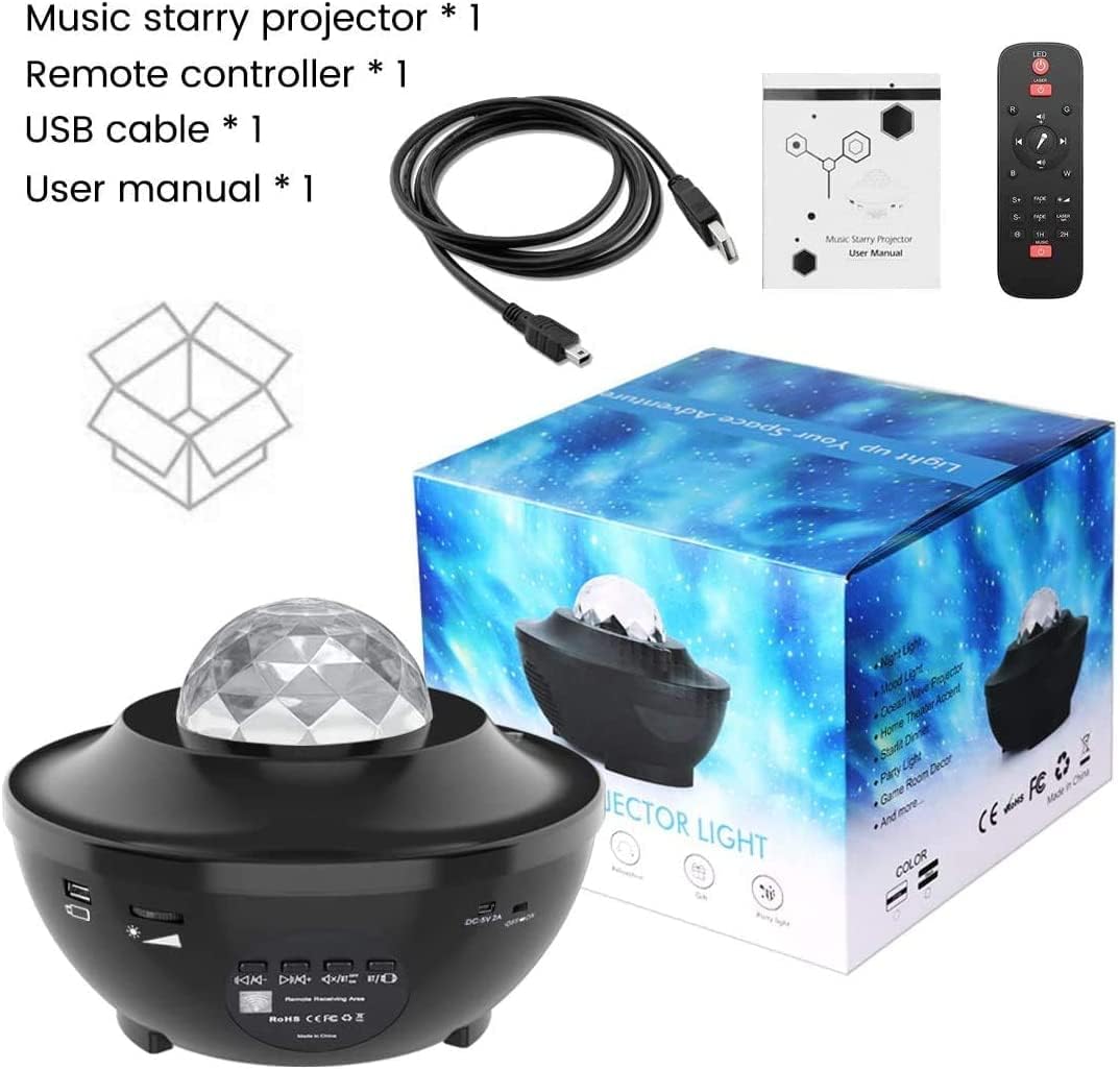 Dinosaur Egg Galaxy Projector, Star Projector Starry Light with Music Player, 14 Colors Night Light with White Noise, Nebula,Timer & Remote Control for Gaming Room, Home Theater