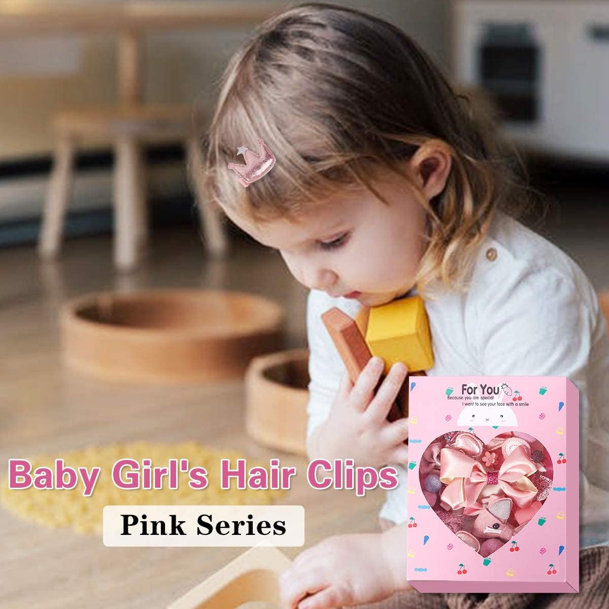 18PCS Baby Girl's Hair Clips Cute Hair Bows Baby Elastic Hair Ties Hair Accessories Ponytail Holder Hairpins Set For Baby Girls