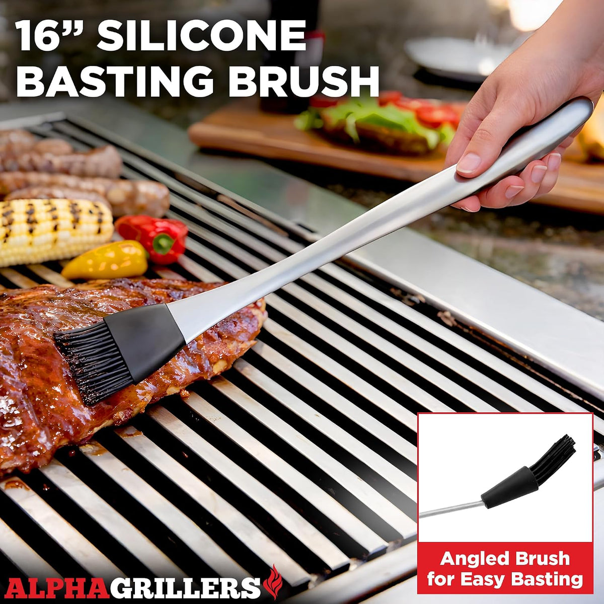 Alpha Grillers Heavy Duty BBQ Accessories - 4pc Grill Tool S