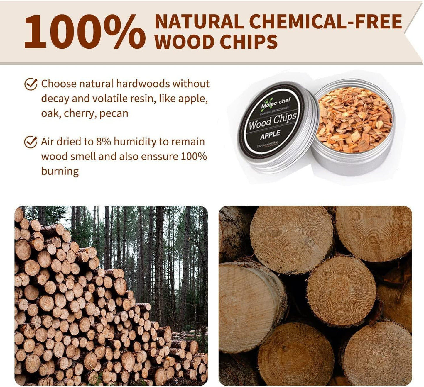 Wood Chips for Cocktail Smoker, Cherry, Apple, Pecan and Pear Tree 4 Pack Smoke Infuser Wood Chips - Gifts-Australia