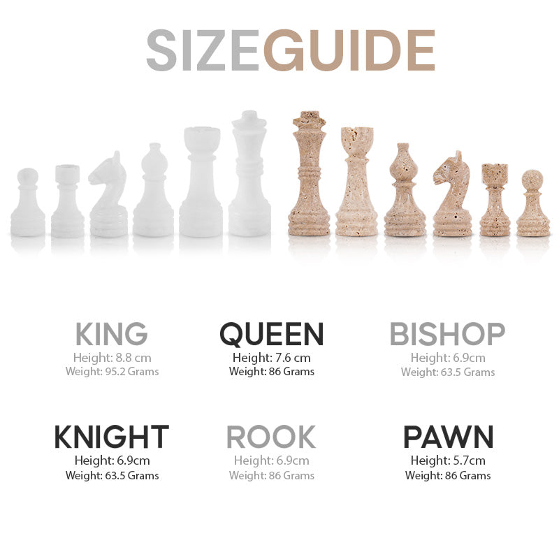 Chess Figures – Travertine & White