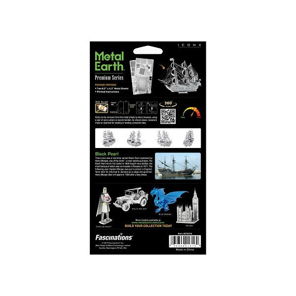 Metal Earth ICONX Black Pearl – 3D Metal Model Kit