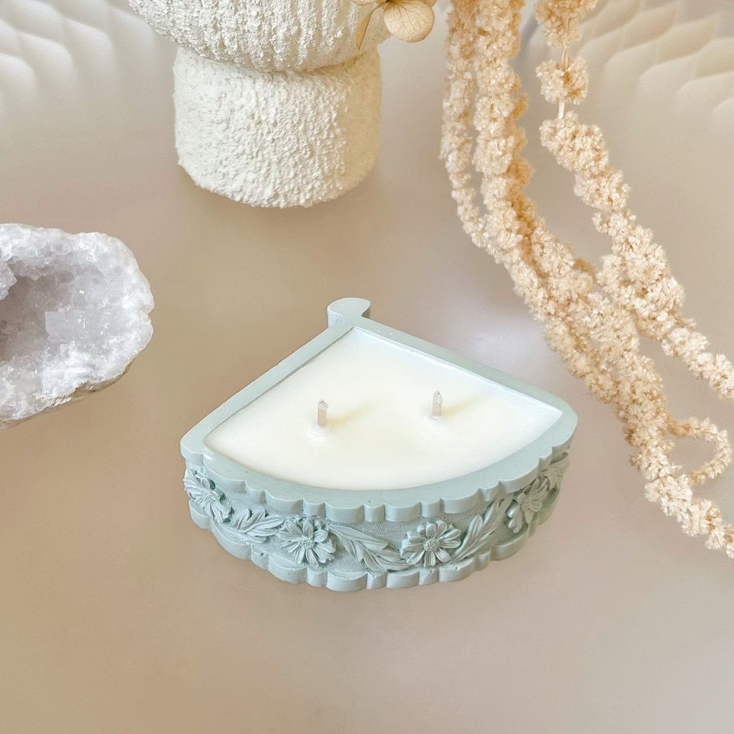 Daisy Fan Shaped Jar Soy Wax Candle