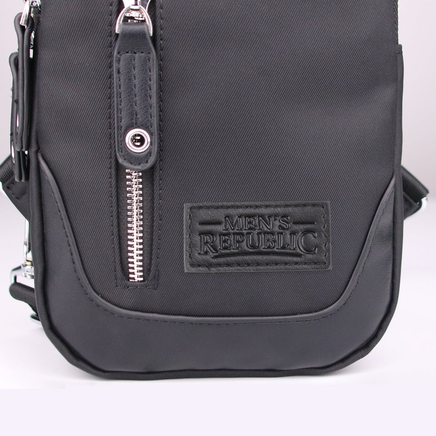 Men's Republic Nylon Black Backpack - Single Strap Sling 7