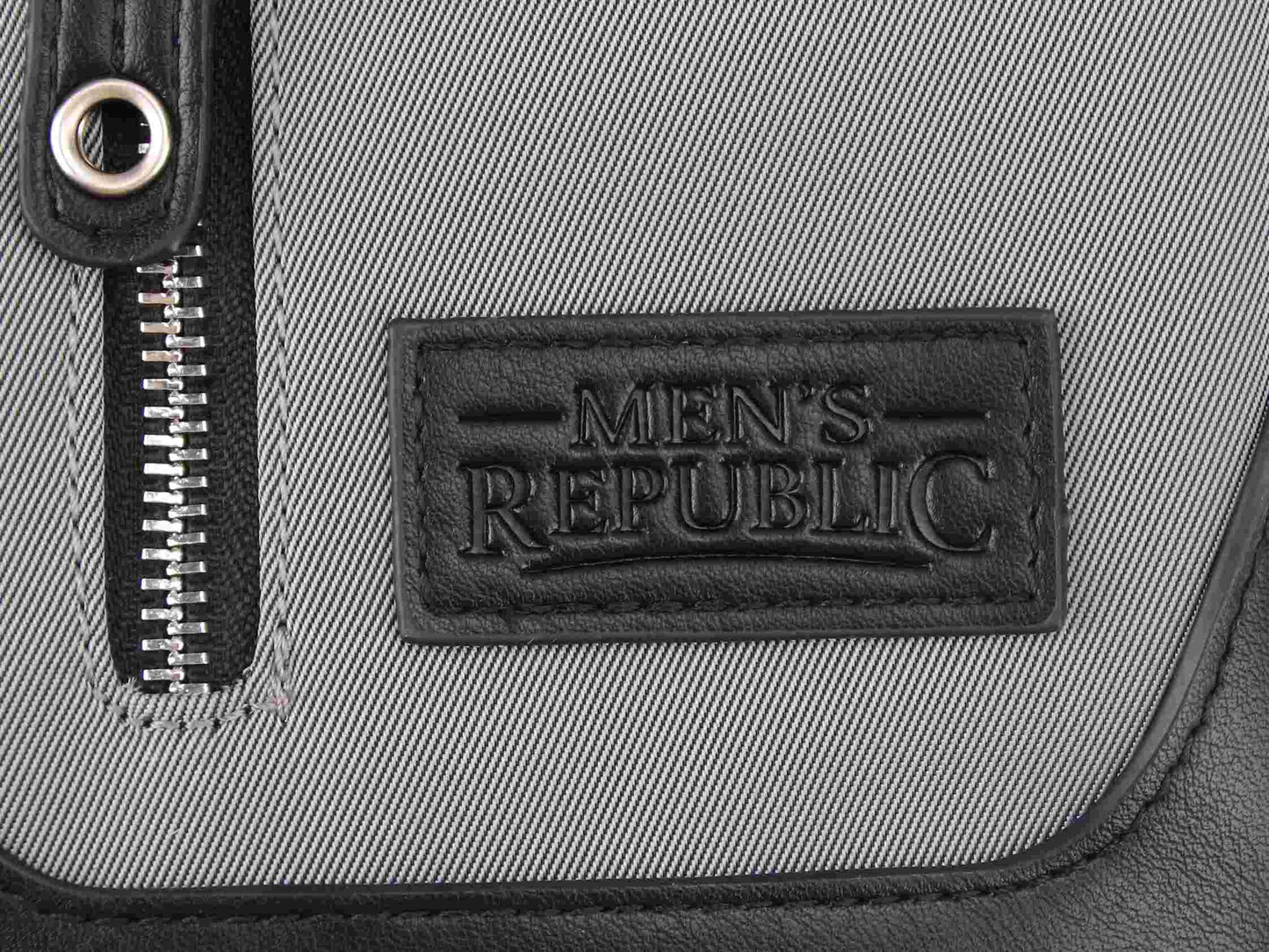 Men's Republic Nylon Single Strap Backpack- Grey & Black 7