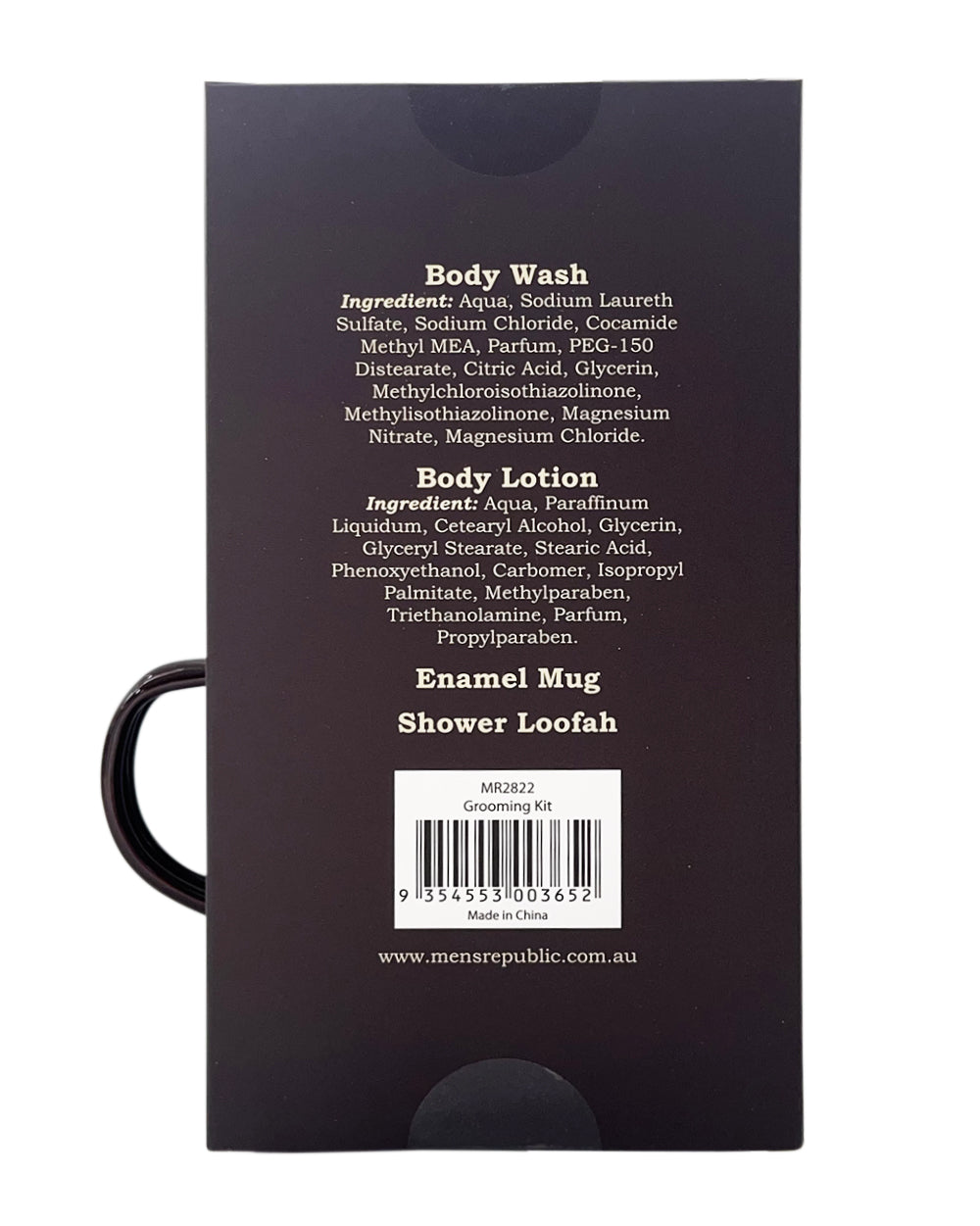 Men's Republic Mug with Body Wash, Body Lotion and Shower Loofah 7