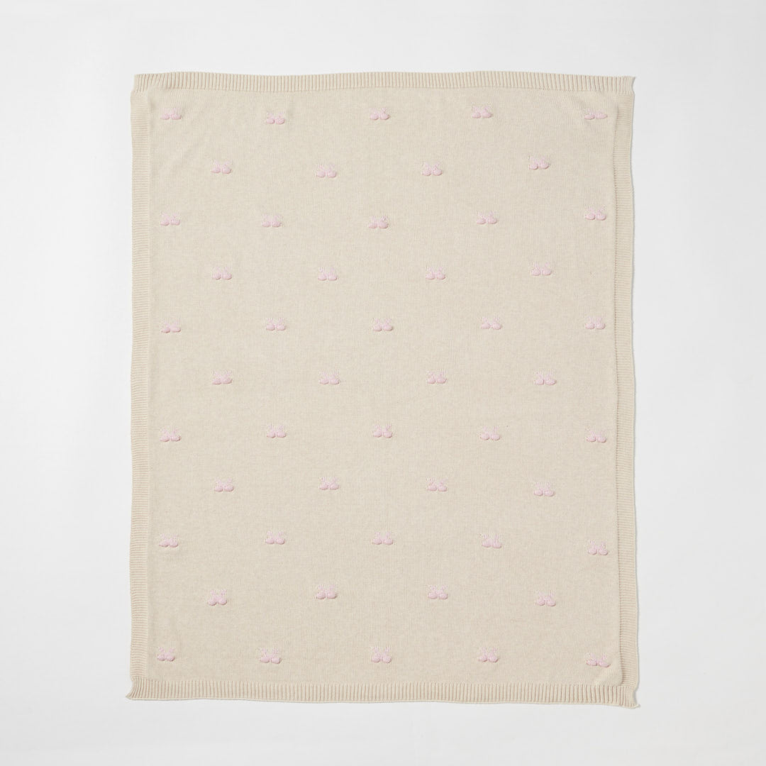 Jiggle & Giggle Bow Knitted Baby Blanket