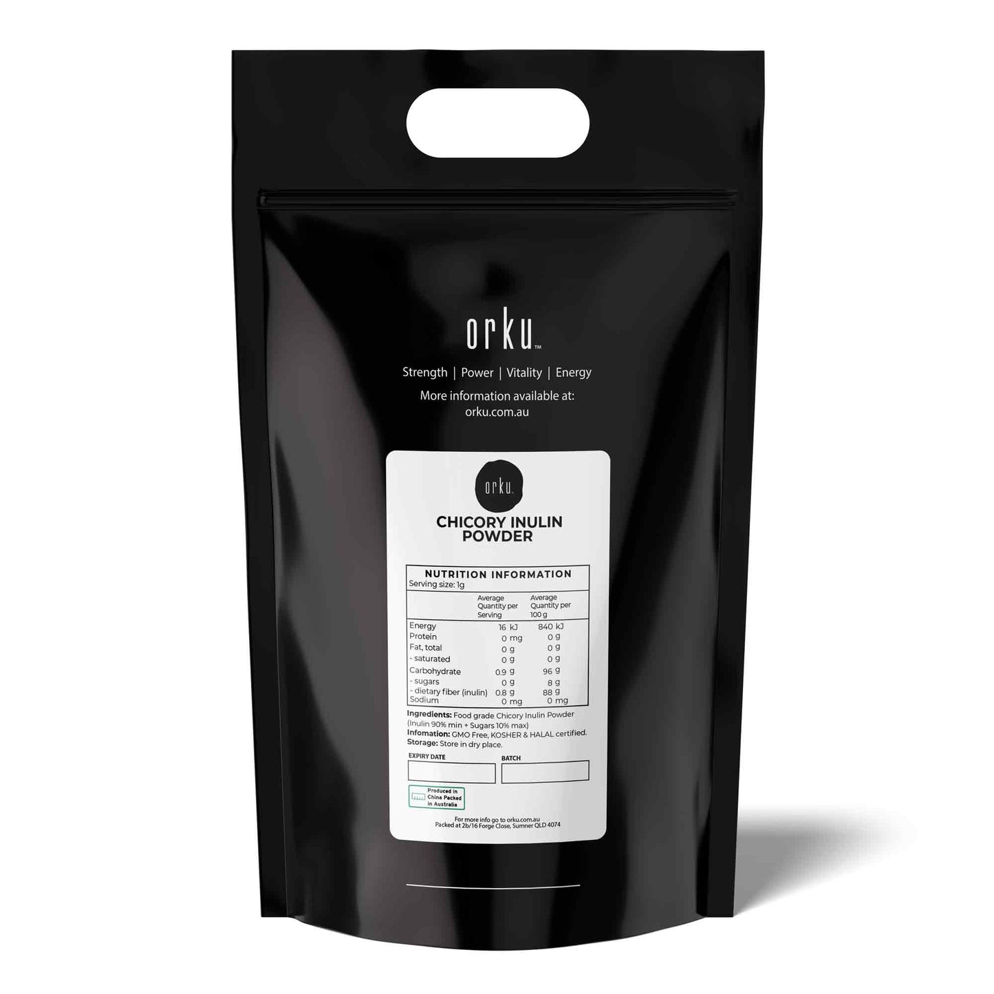 Orku 5Kg Chicory Root Inulin Powder - Unflavoured Natural Prebiotic Fibre