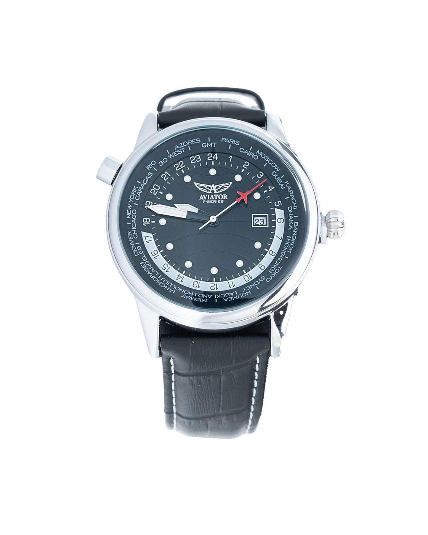 Aviator Men's Silver Watch - One Size
