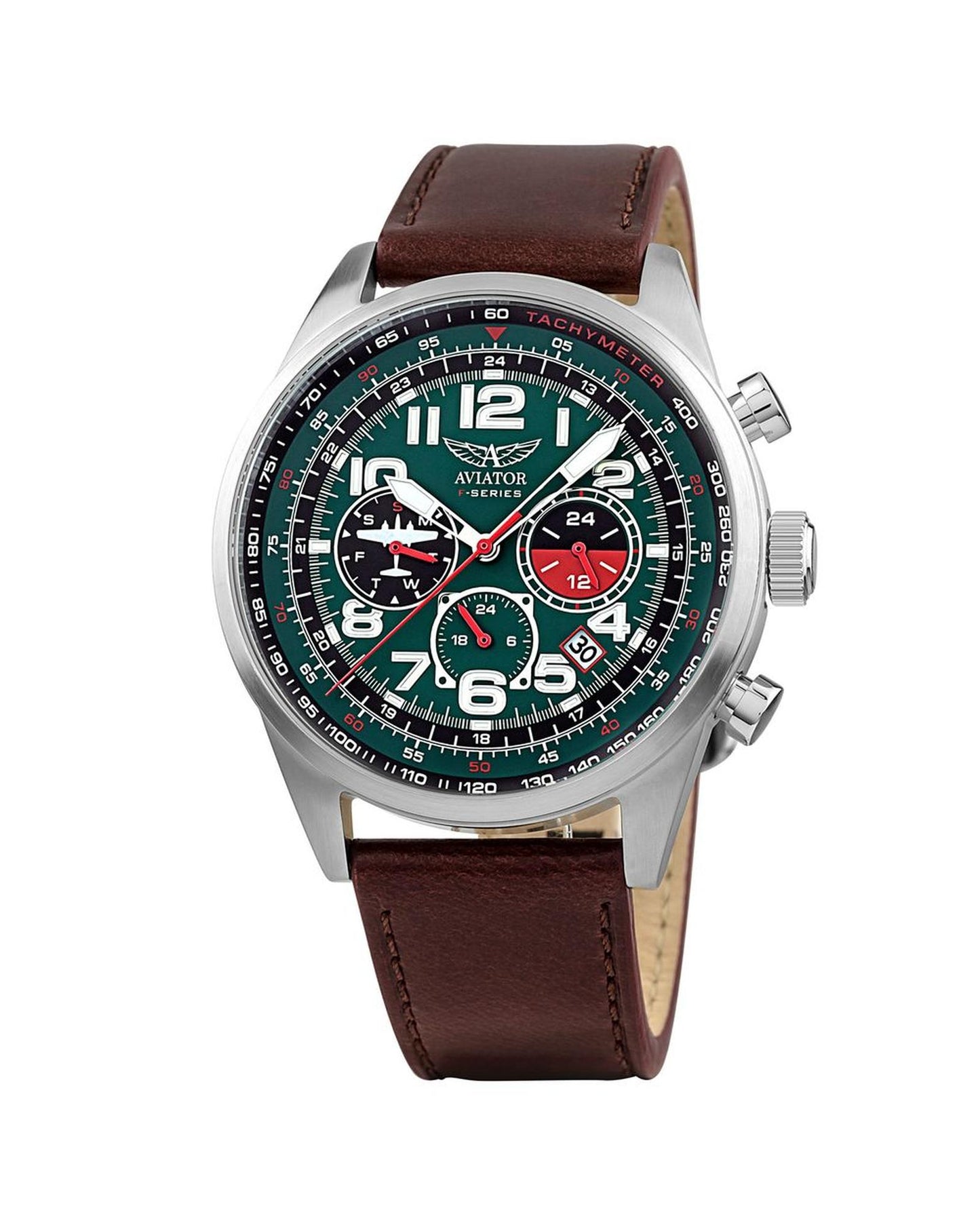 Aviator Men's Silver Watch - One Size