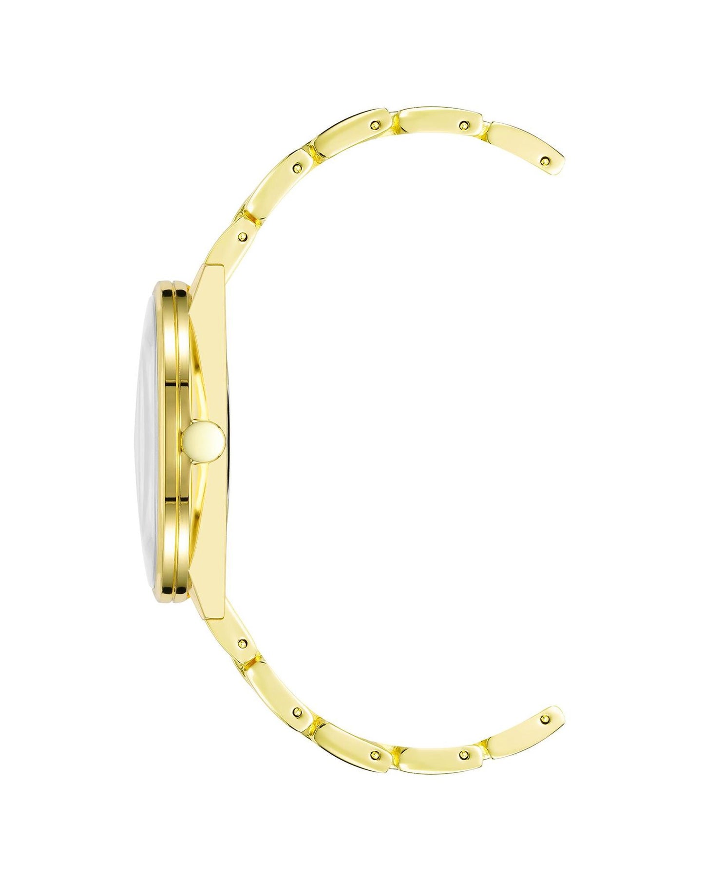 Gold Metal Classic Quartz Watch One Size Women