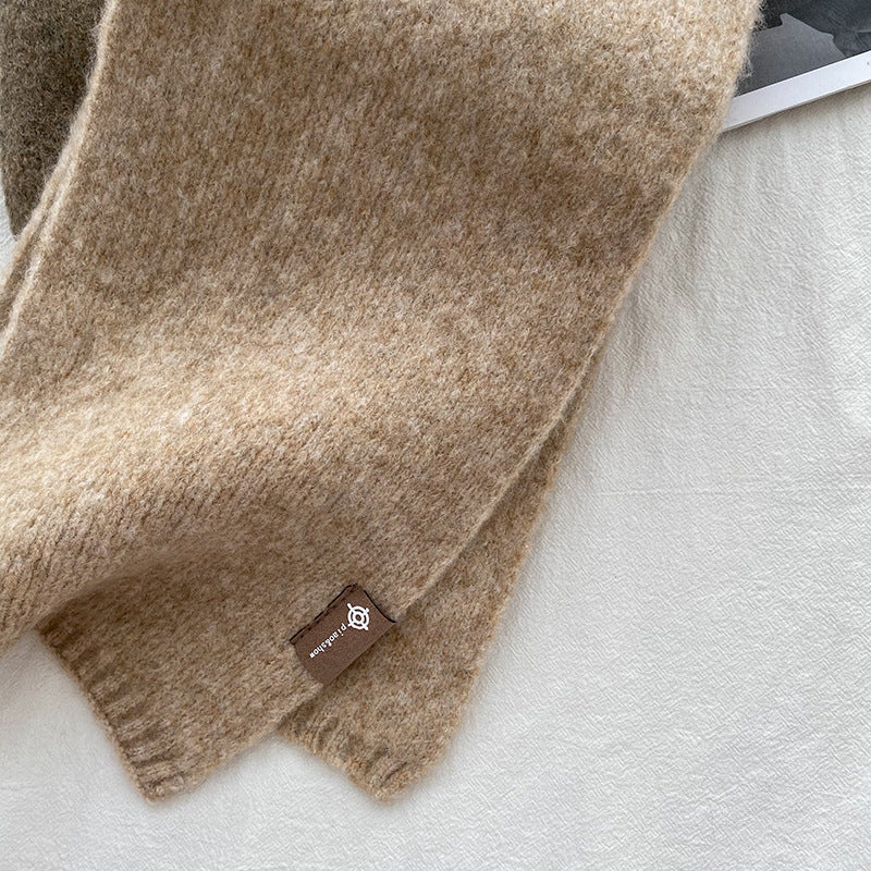 Black Luxuriously Soft Wool Blend Knit Scarf - Cozy Warm Solid Colour Unisex Winter Essential
