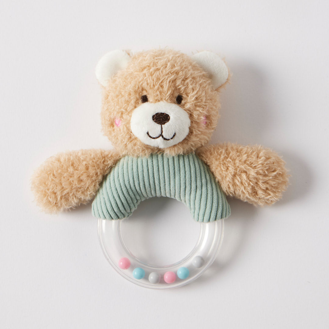 Jiggle & Giggle Hugglies Teddy Bear Rattle – Blue
