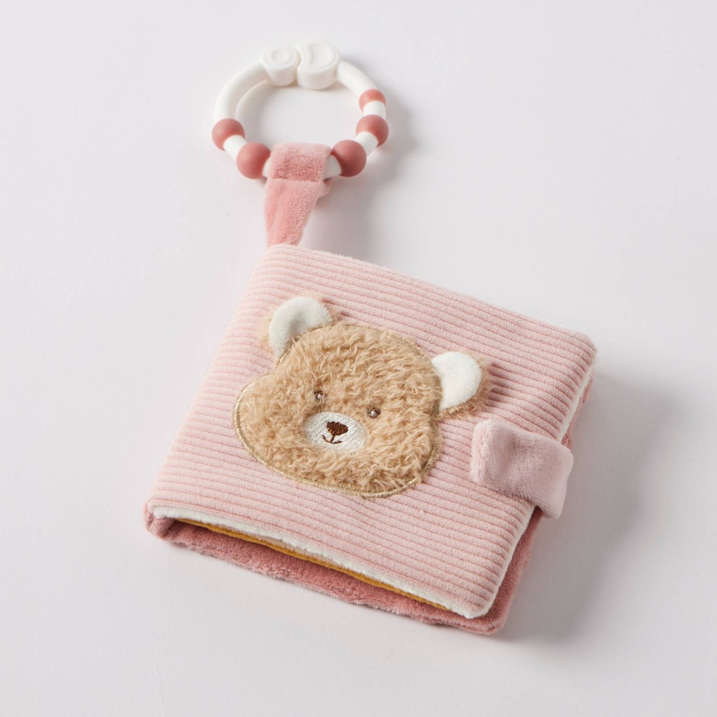 Jiggle & Giggle Hugglies Teddy Bear Activity Fabric Book – Pink