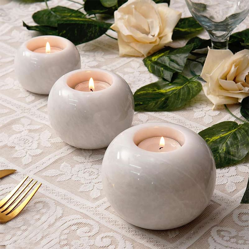 Marble Tealight Candle Holder - Set of 3