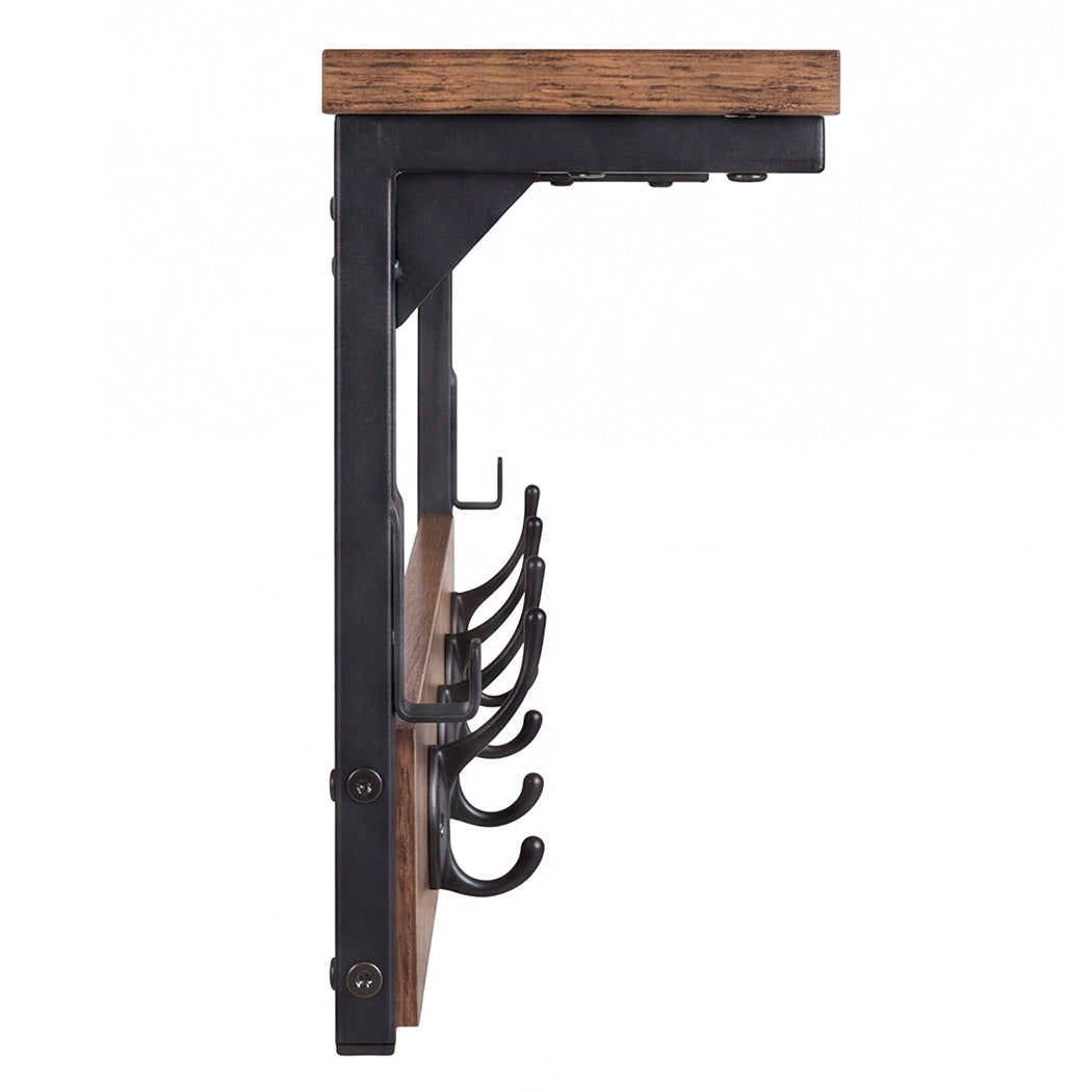 Levede Coat Rack Shelf Wall Mounted 7 Hooks Wall Floating Hat Rack Living Room โ image 6