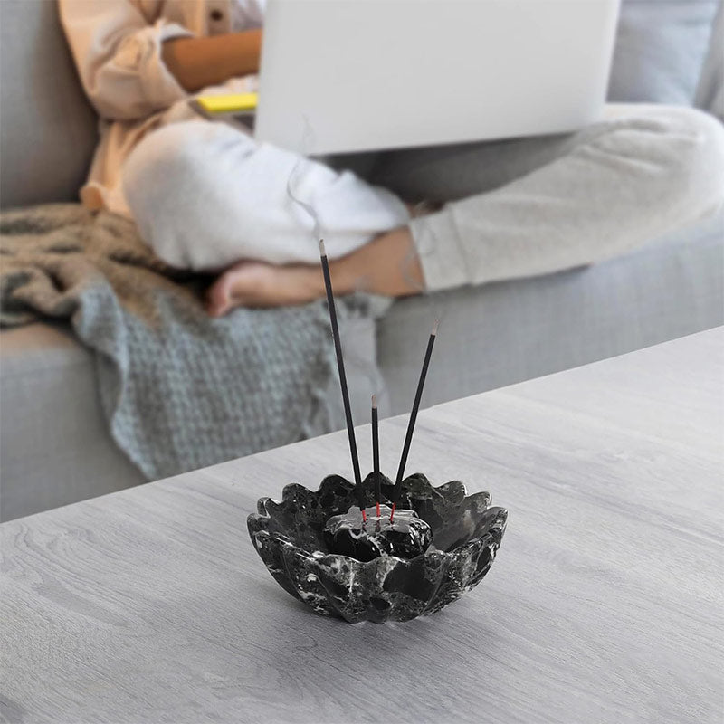 Marble Flower Incense Holder