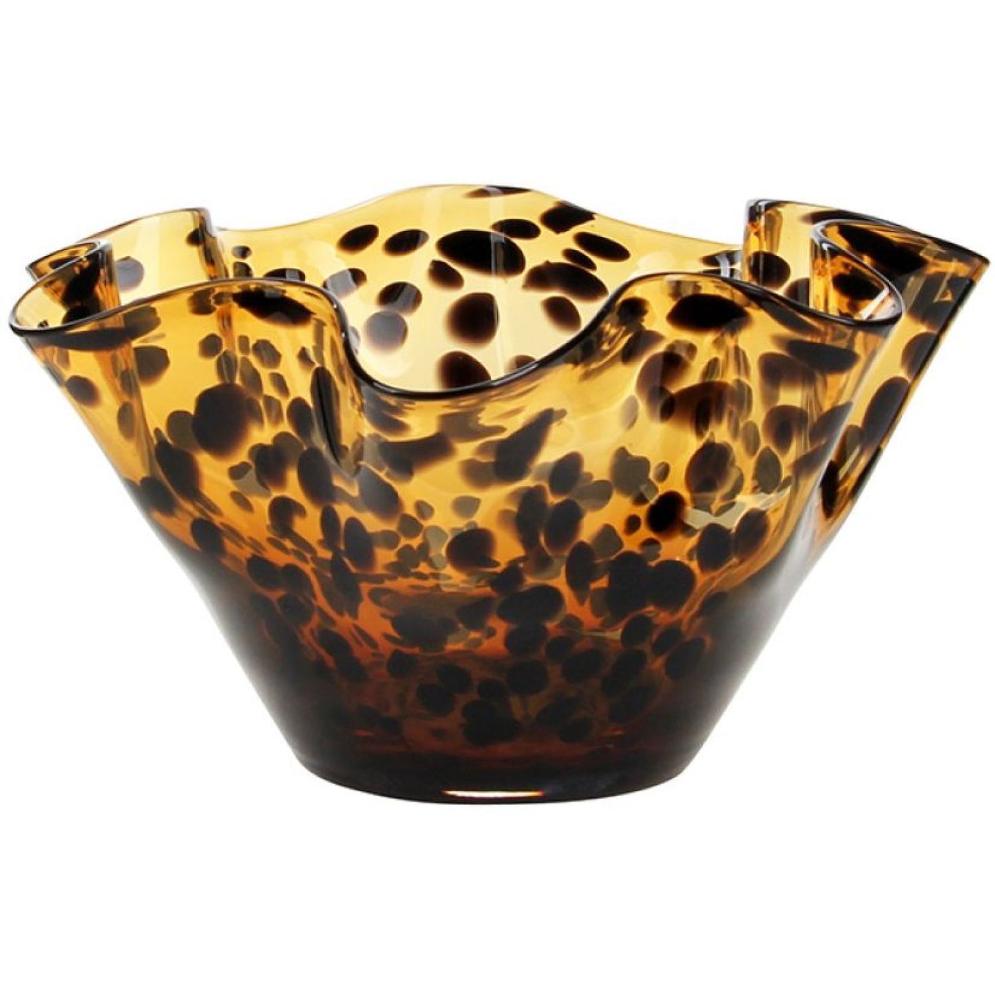 Fleur Glass Bowl - Brown Amber Speckle