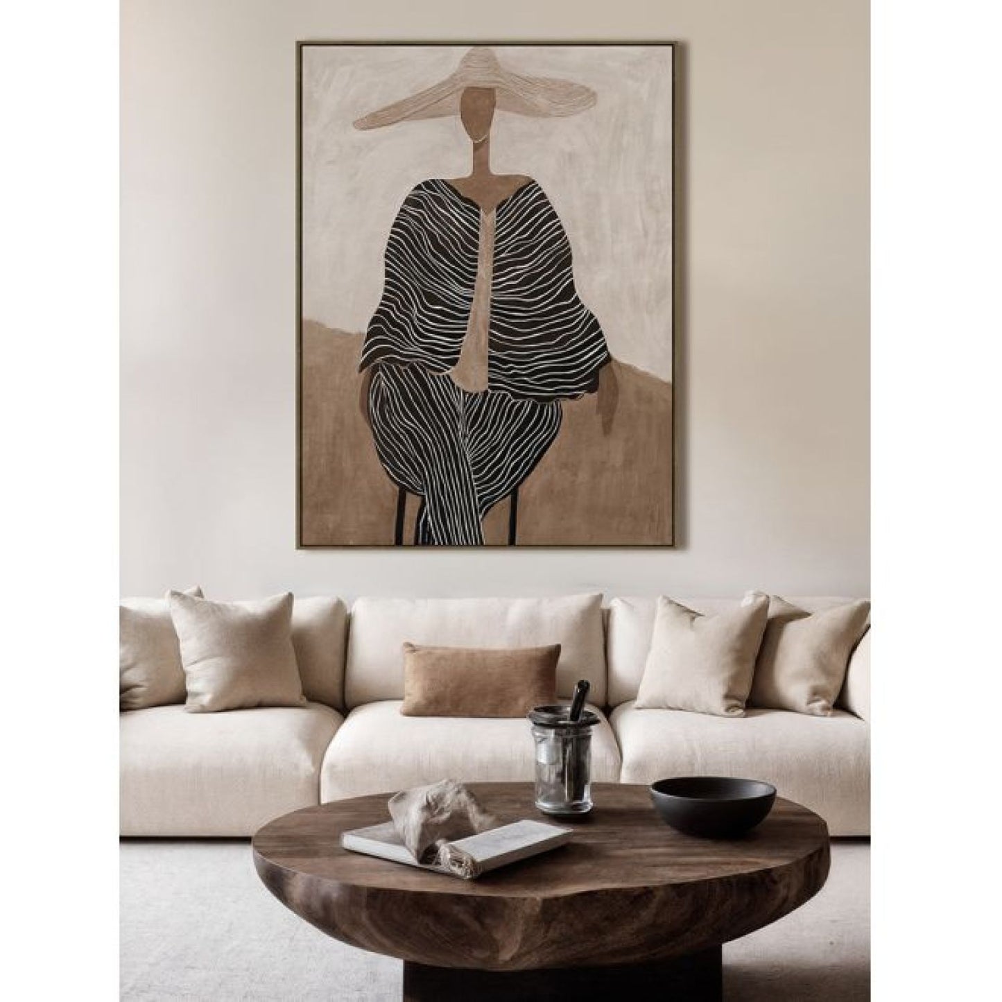 Marbella b Framed Canvas - Oak Look