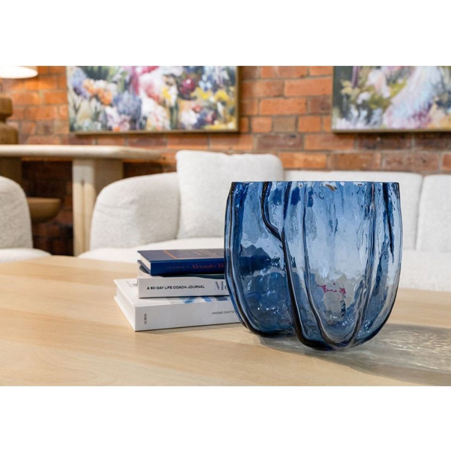 Wave Glass Vase - Deep Blue