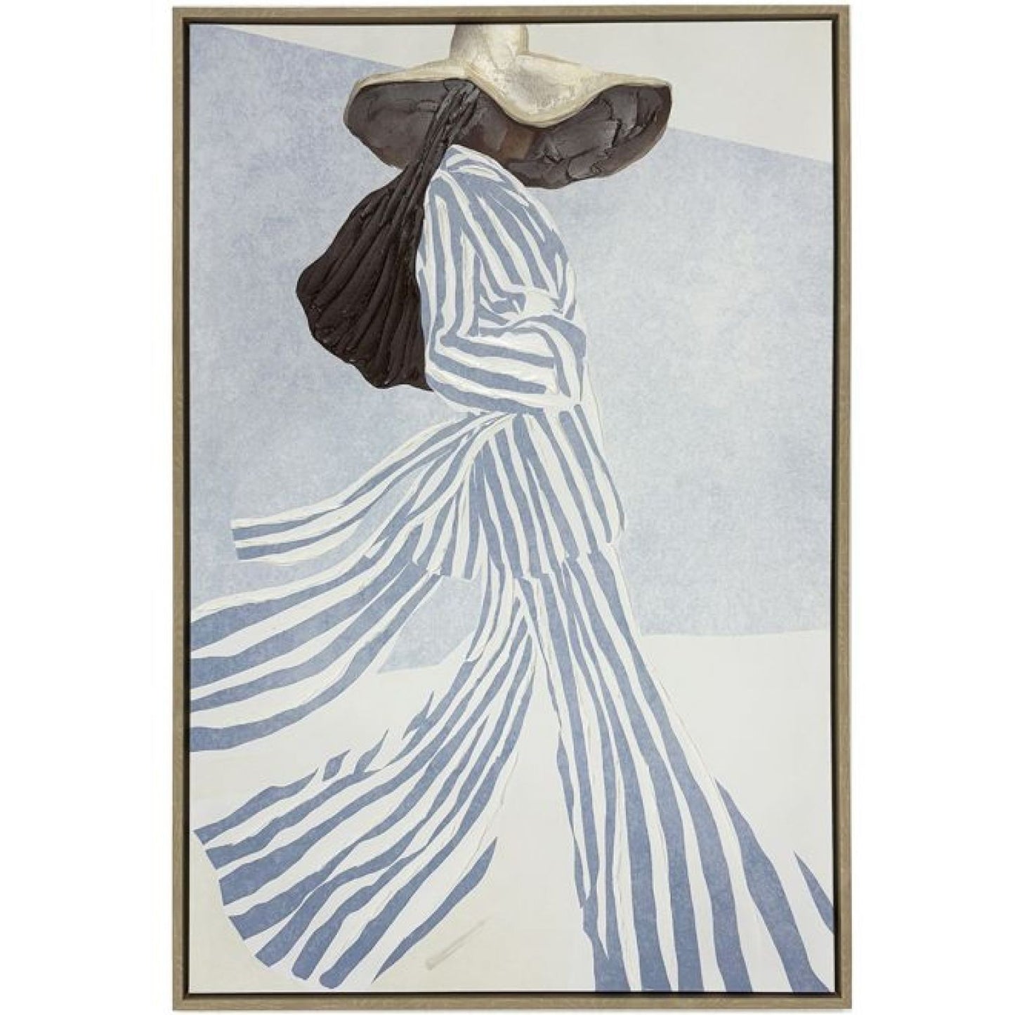 Beach Lady a Framed Art - Natural