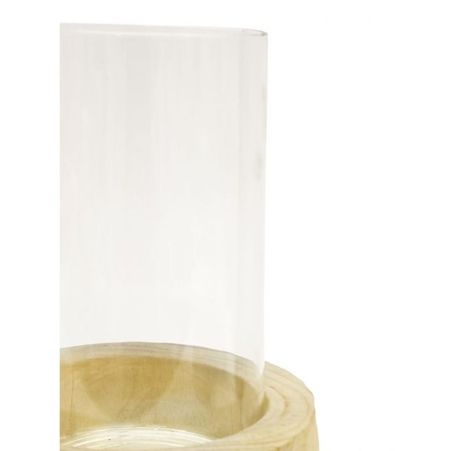 Ripple Carved Wood Candle Holder - Natural