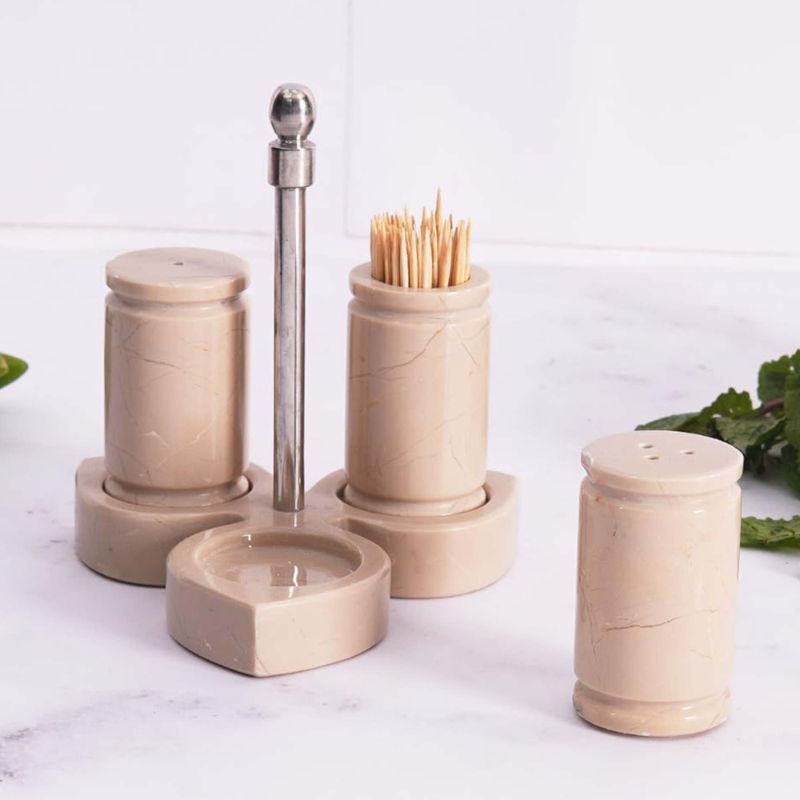 Marble Salt and Pepper with tray