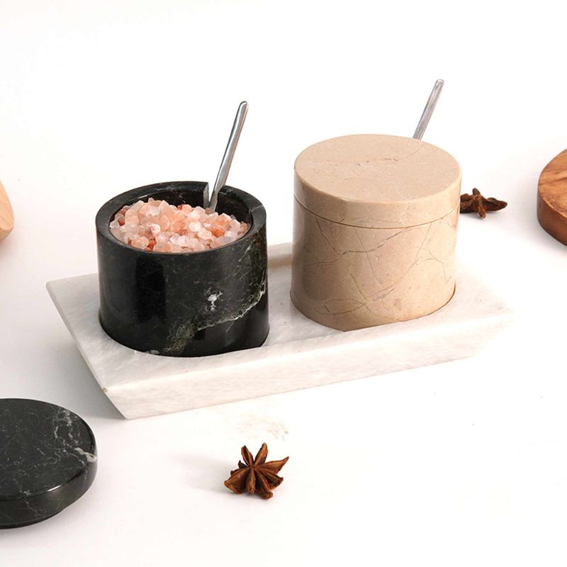 Marble Salt Cellar With Tray