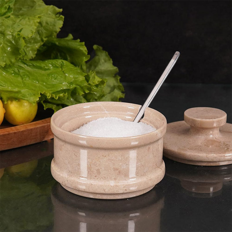 Marble Salt Cellar with Spoon